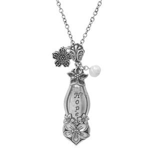 HOPE Silver Tone Spoon Handle Style Pendant Necklace